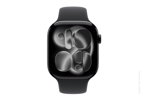 Apple Watch Series 11 GPS 42mm Jet Black Aluminium Case with Black Sport Band - S/M