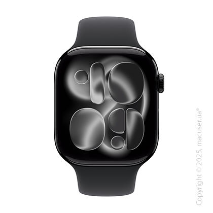 Apple Watch Series 11 GPS 42mm Jet Black Aluminium Case with Black Sport Band - S/M