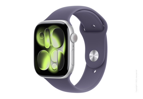 Apple Watch Series 11 GPS 46mm Silver Aluminium Case with Purple Fog Sport Band - M/L