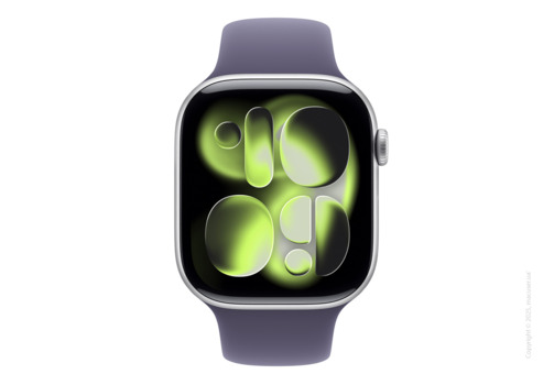 Apple Watch Series 11 GPS 46mm Silver Aluminium Case with Purple Fog Sport Band - M/L