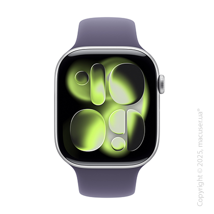 Apple Watch Series 11 GPS 46mm Silver Aluminium Case with Purple Fog Sport Band - M/L