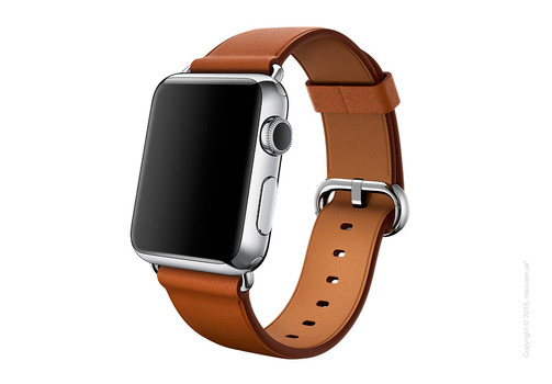 Классический золотисто-коричневый кожаный ремешок Saddle Brown Classic Buckle 38mm