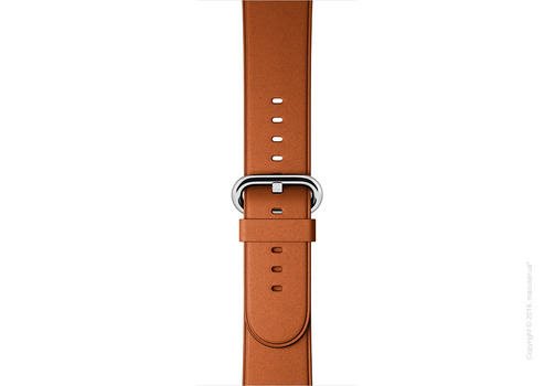 Классический золотисто-коричневый кожаный ремешок Saddle Brown Classic Buckle 38mm