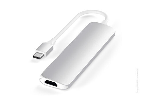 Адаптер Satechi Aluminum Type-C Slim Multi-Port Adapter 4K V2 Silver