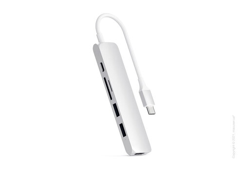 Адаптер Satechi Aluminum Type-C Slim Multi-Port Adapter 4K V2 Silver