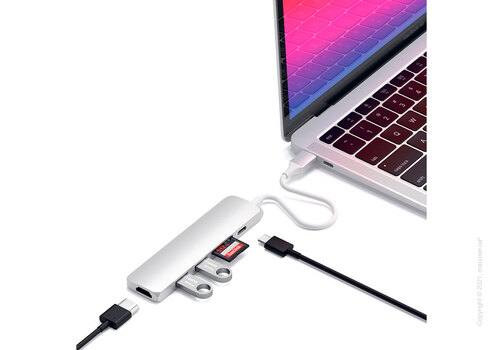 Адаптер Satechi Aluminum Type-C Slim Multi-Port Adapter 4K V2 Silver