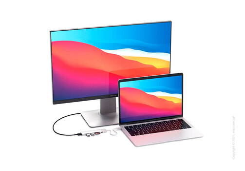Адаптер Satechi Aluminum Type-C Slim Multi-Port Adapter 4K V2 Silver