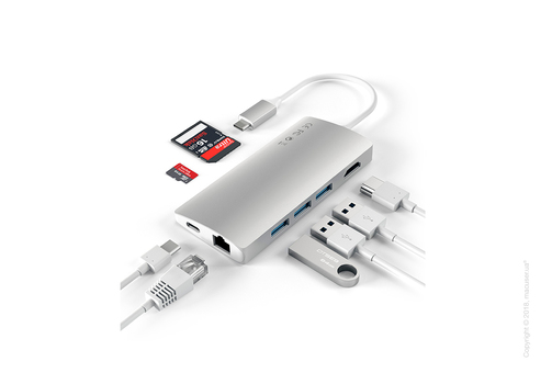 Адаптер Satechi Type-C Multi-Port Adapter 4K With Ethernet V2 Silver