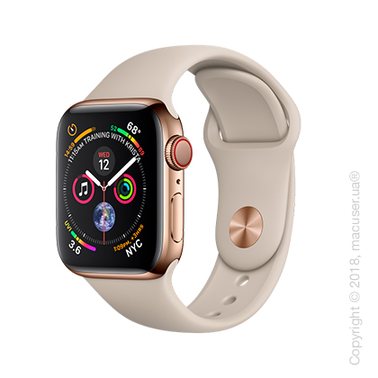 Apple Watch Series 4 GPS + Cellular 40mm Gold Stainless Steel Case with Stone Sport Band