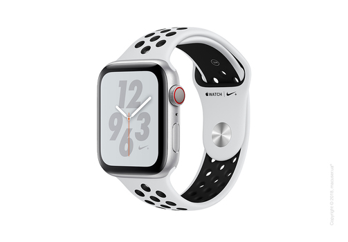 Apple Watch Series 4 GPS + Cellular 44mm Silver Aluminum Case with Pure Platinum/Black Nike Sport Band