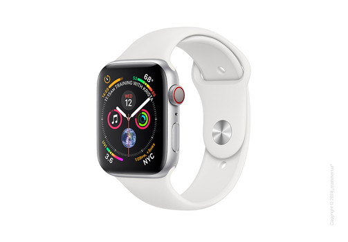 Apple Watch Series 4 GPS, Cellular 40mm Silver Aluminum Case with White Sport Band