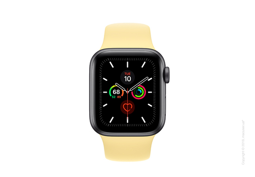 Apple Watch Series 5 GPS, 40mm Space Gray Aluminum Case with Lemon Cream Sport Band