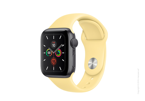 Apple Watch Series 5 GPS, 40mm Space Gray Aluminum Case with Lemon Cream Sport Band