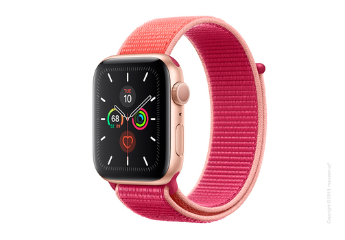 Apple Watch Series 5 GPS, 44mm Gold Aluminum Case with Pomegranate Sport Loop