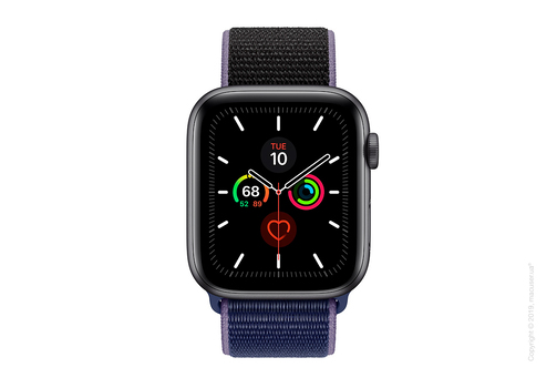 Apple Watch Series 5 GPS, 44mm Space Gray Aluminum Case with Midnight Blue Sport Loop