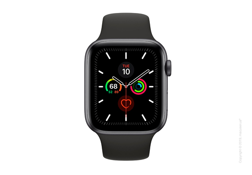 Apple Watch Series 5 GPS, 44mm Space Gray Aluminum Case with Black Sport Band