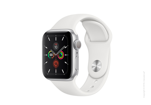 Apple Watch Series 5 GPS 40mm Silver Aluminum Case with White Sport Band