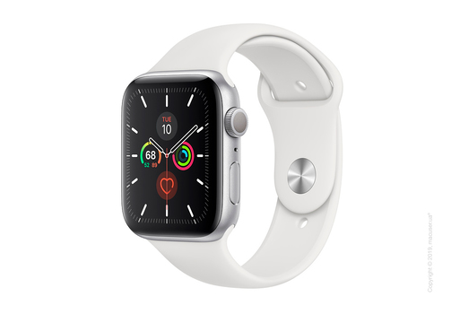 Apple Watch Series 5 GPS 44mm Silver Aluminum Case with White Sport Band