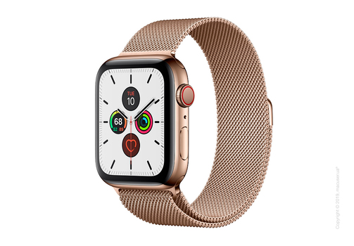 Apple Watch Series 5 GPS + Cellular 44mm Gold Stainless Steel Case with Gold Milanese Loop