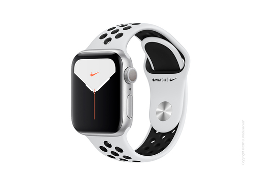 Apple Watch Nike Series 5 GPS + Cellular, 40mm Silver Aluminum Case with Pure Platinum/Black Nike Sport Band