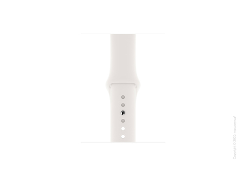 Apple Watch Series 5 GPS + Cellular, 40mm Stainless Steel Case with White Sport Band
