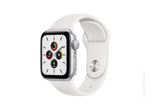 Apple Watch SE GPS 40mm Silver Aluminum Case with White Sport Band