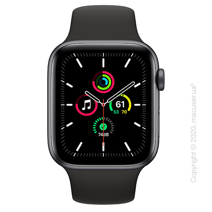 Apple Watch SE GPS 44mm Space Gray Aluminum Case with Black Sport Band