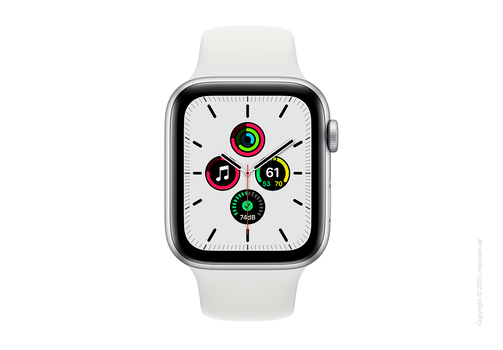 Apple Watch SE GPS 44mm Silver Aluminum Case with White Sport Band
