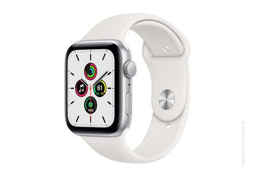 Apple Watch SE GPS 44mm Silver Aluminum Case with White Sport Band