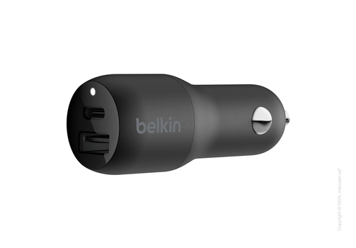 Автомобильное зарядное устройство Belkin Car Charger 18W, Power Delivery Port USB-C, 12W USB-A, black