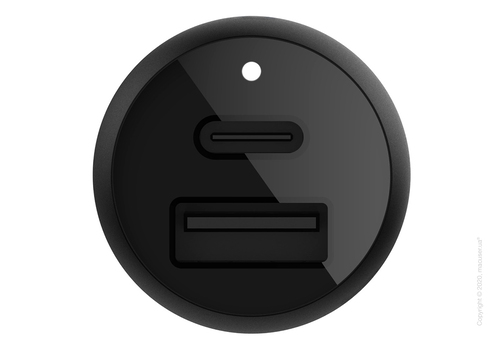 Автомобильное зарядное устройство Belkin Car Charger 18W, Power Delivery Port USB-C, 12W USB-A, black