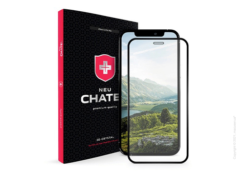 Стекло +NEU Chatel Full 2.5D Silk Narrow Border Crystal for iPhone 12 Pro Max Front Black