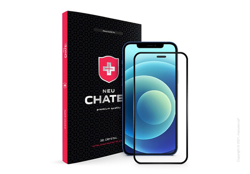 Стекло +NEU Chatel Full 2.5D Silk Narrow Border Crystal with Mesh for iPhone 12/12 Pro Front Black