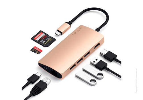 Адаптер Satechi Type-C Multi-Port Adapter 4K with Ethernet V2 Gold