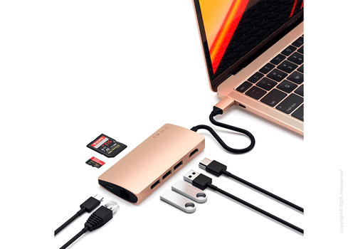 Адаптер Satechi Type-C Multi-Port Adapter 4K with Ethernet V2 Gold
