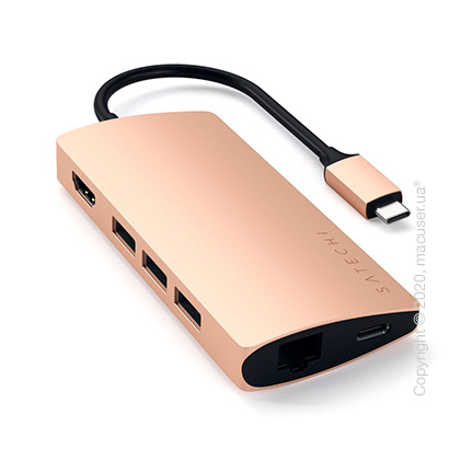 Адаптер Satechi Type-C Multi-Port Adapter 4K with Ethernet V2 Gold