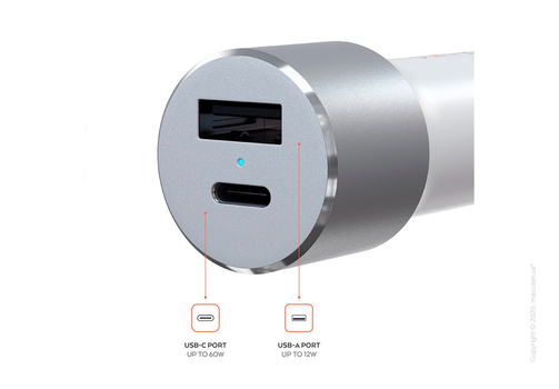 Автомобильное зарядное устройство Satechi 72W Type-C PD Car Charger Silver