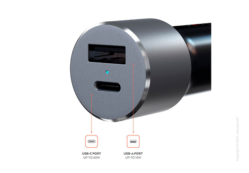 Автомобильное зарядное устройство Satechi 72W Type-C PD Car Charger Space Grey