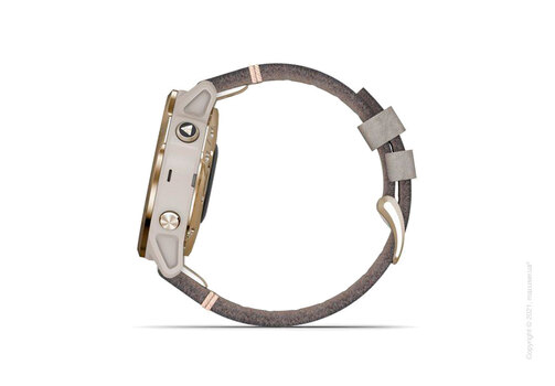 Спортивные часы Garmin Fenix 6S Light Gold-tone with Shale Gray Leather Band