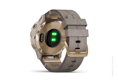 Спортивные часы Garmin Fenix 6S Light Gold-tone with Shale Gray Leather Band