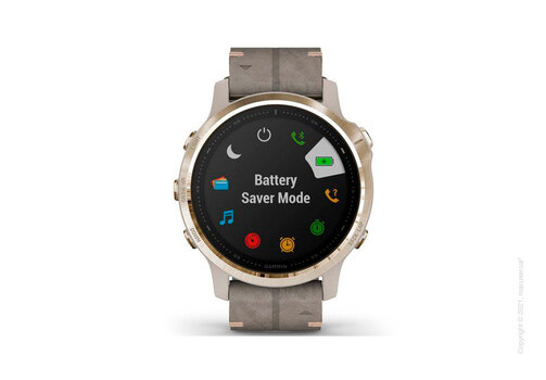 Спортивные часы Garmin Fenix 6S Light Gold-tone with Shale Gray Leather Band