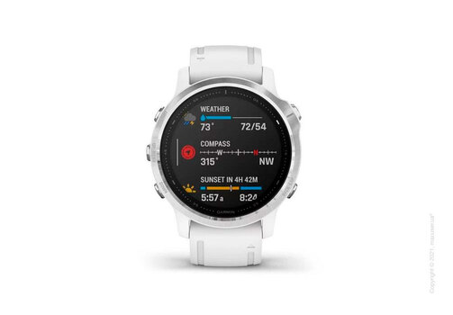 Спортивные часы Garmin Fenix 6S Silver with White Band