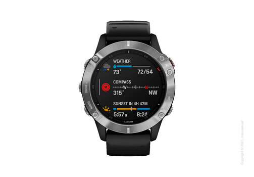 Спортивные часы Garmin Fenix 6 Silver with Black Band