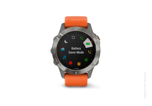 Спортивные часы Garmin Fenix 6 Titanium with Ember Orange Band