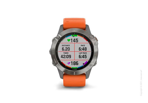 Спортивные часы Garmin Fenix 6 Titanium with Ember Orange Band