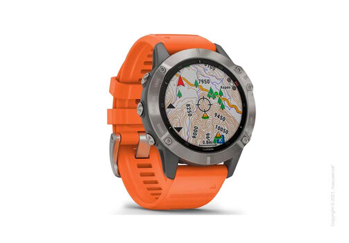 Спортивные часы Garmin Fenix 6 Titanium with Ember Orange Band