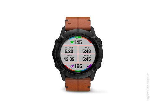 Спортивные часы Garmin Fenix 6X Black DLC with Chestnut Leather Band