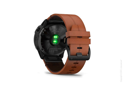 Спортивные часы Garmin Fenix 6X Black DLC with Chestnut Leather Band