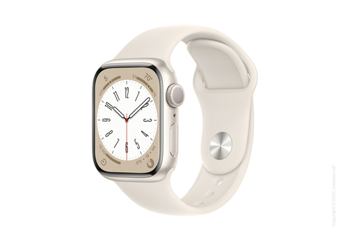 Apple Watch Series 8 GPS, 45mm Starlight Aluminium Case with Starlight Sport Band