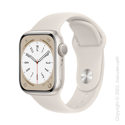 Apple Watch Series 8 GPS, 45mm Starlight Aluminium Case with Starlight Sport Band